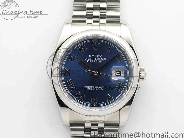 0516 DateJust 36mm SS 116200 ARF 1:1 Best Edition Blue Roman Dial On 904L SS Jubilee Bracelet SA GoodFit 3520